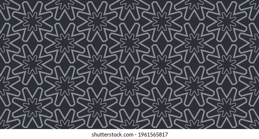Abstract geometric background. Black and white geometric pattern. Seamless pattern, texture. Vector illustration