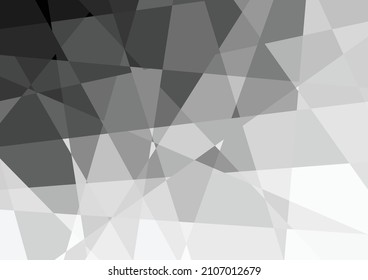 Abstrakter geometrischer Hintergrund, schwarz-weißer Polygon. Vektorgrafik.