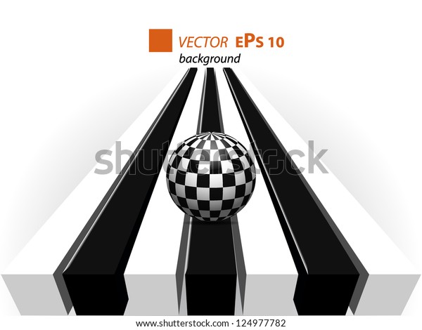 Abstract\
geometric background black and white with\
ball