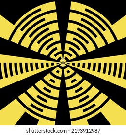 Abstract geometric background, black and yellow, vector design