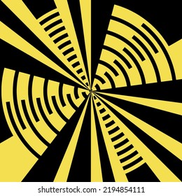 Fondo geométrico abstracto, negro y amarillo, diseño vectorial
