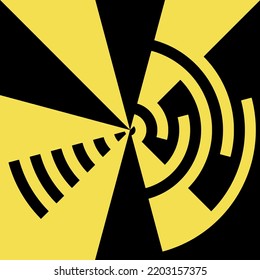 Fondo geométrico abstracto, negro y amarillo, diseño vectorial