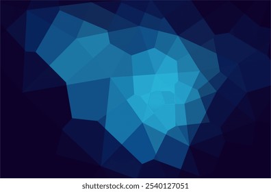 Abstract geometric background with blue and black color polygons.