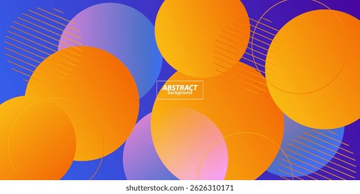 Abstract geometric background with blue color design. Colorful orange circle pattern elements. Vector Eps10