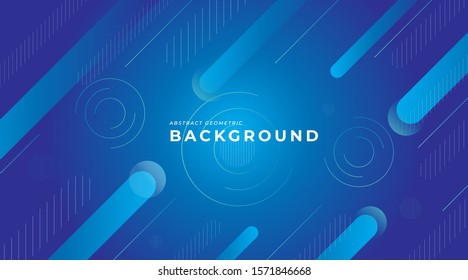 Abstract Geometric Background with Blue Colorful Gradient