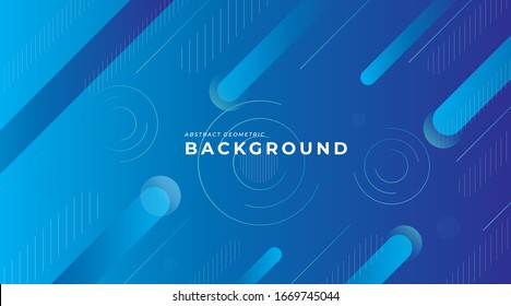 Abstract Geometric Background with Blue Colorful Gradient