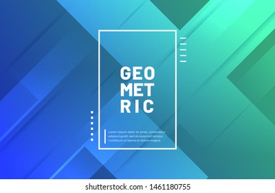 Abstract geometric background in blue gradient color. Modern concept background
