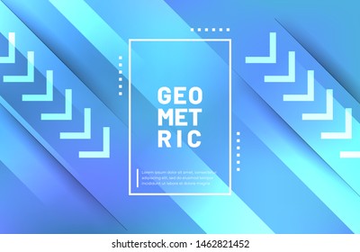 Abstract geometric background in blue gradient color. Modern concept background