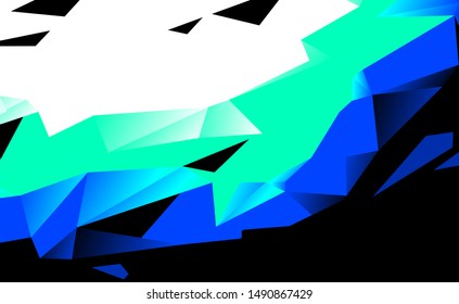 Abstract geometric background - blue, green, white and black colors. Vector illustration