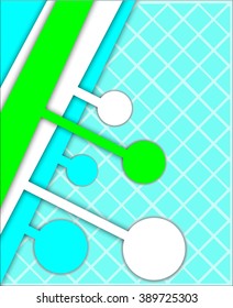 Abstract geometric background, blue and green template with circles and stripes shapes