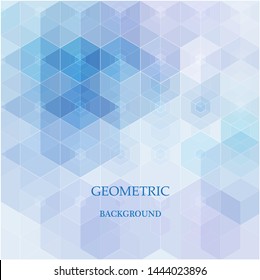 Abstract geometric background. Blue hexagons. Pattern design.