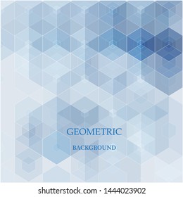 Abstract geometric background. Blue hexagons. Pattern design.