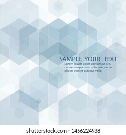 Abstract geometric background. Blue hexagons. Pattern design.