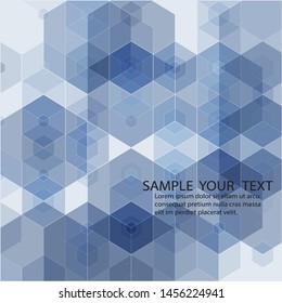 Abstract geometric background. Blue hexagons. Pattern design.