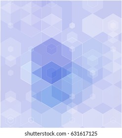 abstract geometric background with blue hexagons. technological background