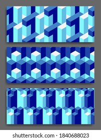 abstract geometric background, with blue isometric cubes. wallpaper tamplate.