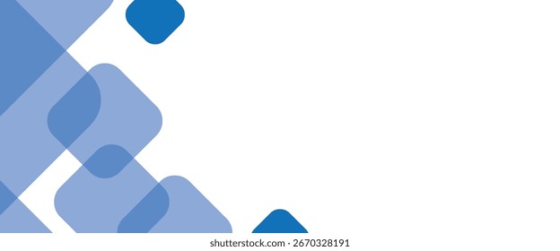 Fondo geométrico Abstractas con Formas cuadradas superpuestas azules en blanco, negocios modernos