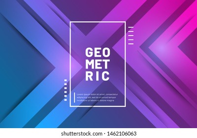 Abstract geometric background in blue and pink gradient color. Modern concept background