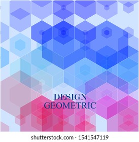 Abstract geometric background, blue pink hexagonal shapes, vector illustration, Creative business design templates.