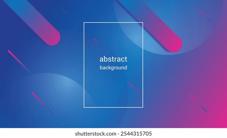 Fundo geométrico abstrato azul e cor de gradiente rosa. Composição de formas dinâmicas. Design de pôster futurista mínimo, luz fundo colorido elemento. Ilustração vetorial EPS 10.