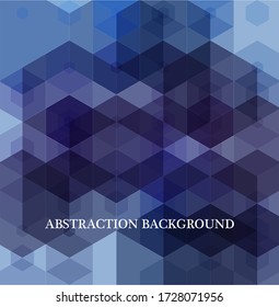 Abstract geometric background blue and purple hexagons. Idea for your design.