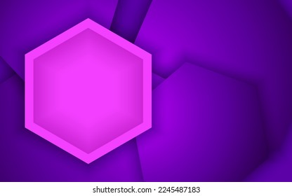 Abstract geometric background with blue purple gradient vanishing polygon. Modern template for social media banner. Contemporary material design with realistic shadow over flat gradient background