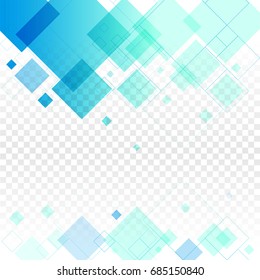 Abstract geometric background with blue squares.