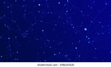Abstract geometric background blue. Template for presentation of science and technology. Abstract vector background. Molecular structure. Network connection structure. Vector illustration.
