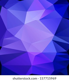 Abstract geometric background. Blue triangle template.