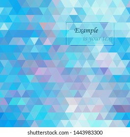 Abstract geometric background of blue triangles. Decorative background can be used for wallpaper, patterns, web page background, surface textures.