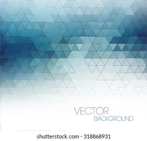 Abstract geometric background with blue triangles