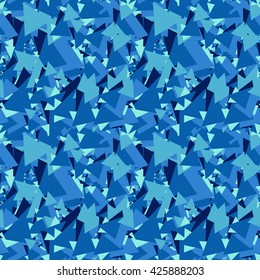 Abstract geometric background, blue triangles wallpaper, textured seamless pattern, EPS 8