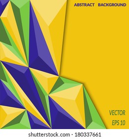 Abstract geometric background in blue, yellow and green. Vector illustration