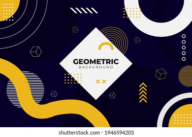 Resumen Fondo geométrico azul y amarillo con forma de combinación colorida