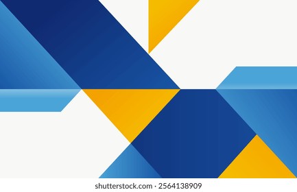 Abstract Geometric Background with Blue and Yellow Shapes. For Design Template