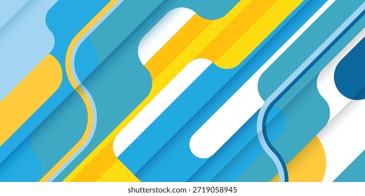 Abstract Geometric Background With Blue And Yellow Diagonal Stripes For Modern Design And Brand Refresh eps10