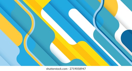 Abstract Geometric Background With Blue And Yellow Diagonal Stripes For Modern Design And Brand Refresh
