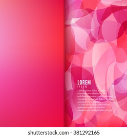 Abstract geometric background with blurred background in bright pink colors