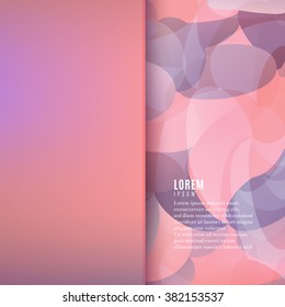 Abstract geometric background with blurred background in soft violet and pink colors