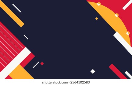 Abstract Geometric Background with Bold Colors and Dynamic Shapes. For Design Template