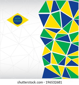 Abstract geometric  background. Brazil flag concept. Useful for cover, book, website or advertising design.