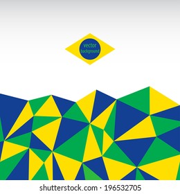 Abstract geometric  background. Brazil flag concept. Useful for cover, book, website or advertising design.