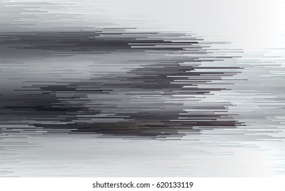 Abstract geometric background with bright distorted figures. A large image is disintegrating into small parts.