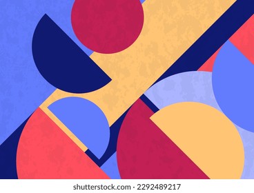 Abstract geometric background. Bright multi-colored composition of semicircles. Vector illustration.