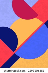 Abstract geometric background. Bright multi-colored composition of semicircles. Vector illustration.