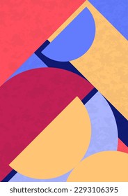 Abstract geometric background. Bright multi-colored composition of semicircles. Vector illustration.