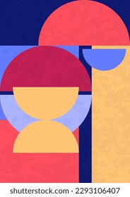 Abstract geometric background. Bright multi-colored composition of semicircles. Vector illustration.