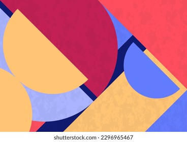 Abstract geometric background. Bright multi-colored composition of semicircles. Vector illustration.