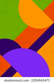 Fondo geométrico abstracto. Composición multicolor brillante de semicírculos. Ilustración vectorial.