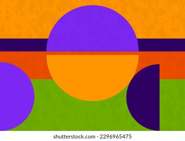 Abstract geometric background. Bright multi-colored composition of semicircles. Vector illustration.